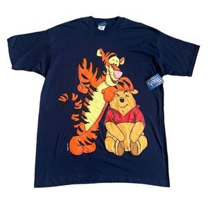 Vintage Disney Winnie The Pooh & Tigger Huge Graphic T Shirt Sz XXL Navy NWT NOS